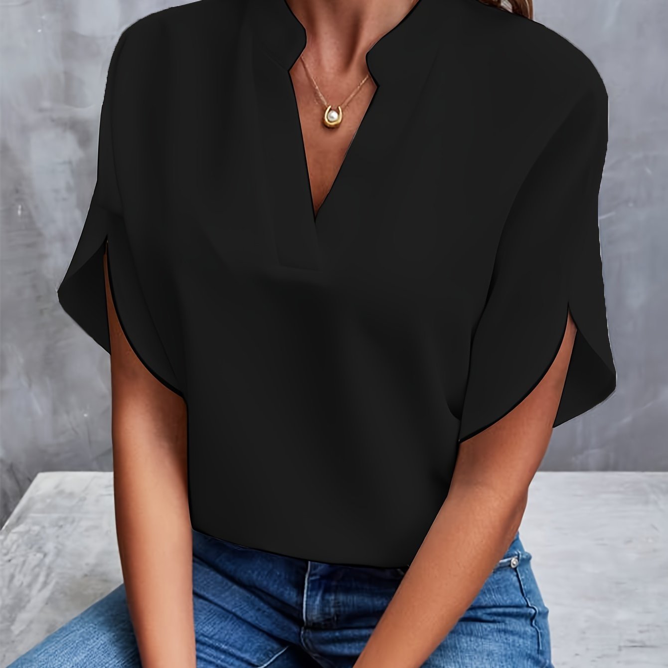 Blouse met uitlopende mouwen Beth | Kaleri